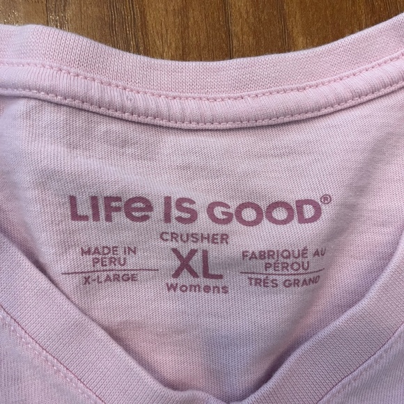 Life is Good biker chick shirt size XL-V neck - Picture 3 of 4